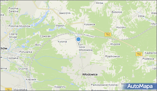 mapa Góra Włodowska, Góra Włodowska na mapie Targeo